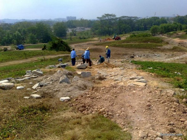 A view from the top, Rocks Garden in front, chicken line to the left