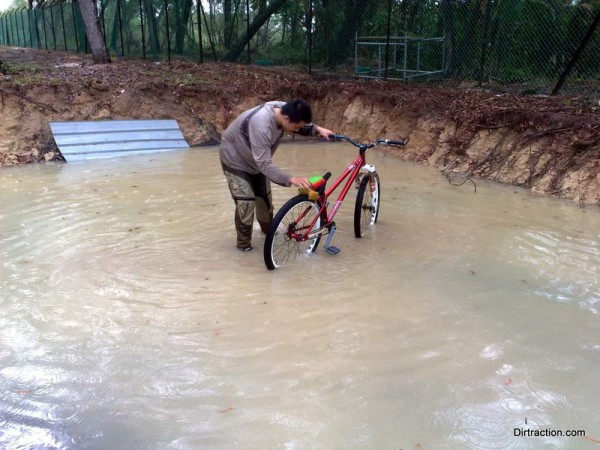 William took the opportunity for a post test ride bike wash