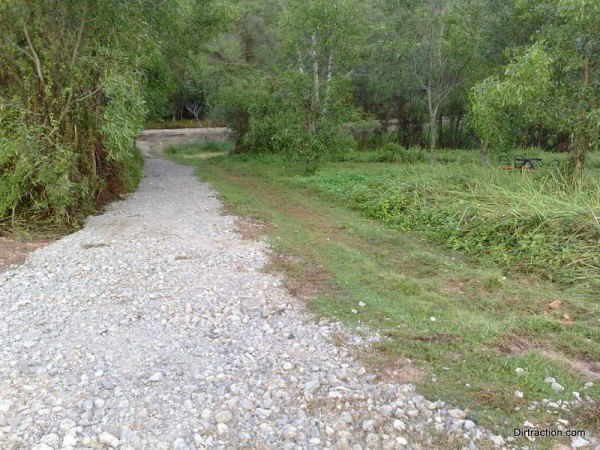 spectator walk way along the last of the technical sections, a series of drops about 300metres from finish line