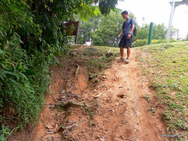 Pincher Rock garden before the build, note the ruts and erosion