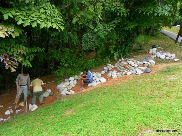 rock garden in the making, top section almost done, working on the bottom scattered rocks.